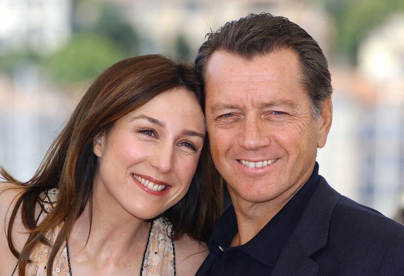 Bernard Giraudeau and Elsa Zylberstein at the Palais des Festivals for the photocall of "Ce Jour-La" during the 56th Cannes Film Festival.