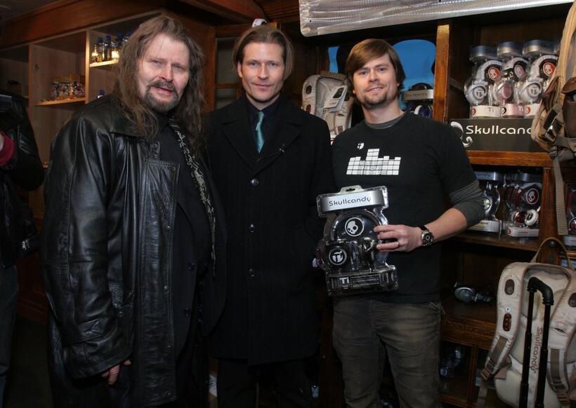 Bruce Glover and his son Crispin Glover at the Gibson Guitar and Entertainment Tonight celebrity hospitality lodge in the Miner's Club during the 2007 Sundance Film Festival.