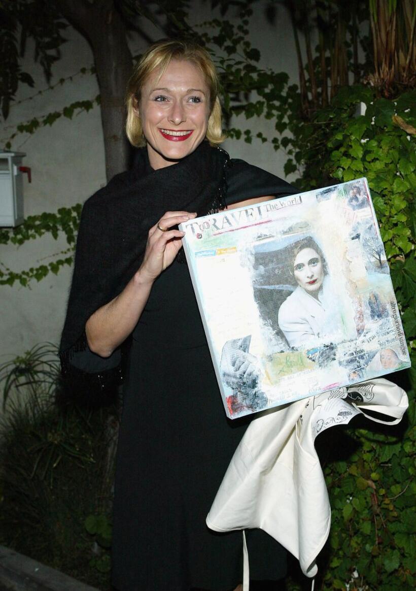 Caroline Goodall at the 40 Fabulous Faces art exhibit.
