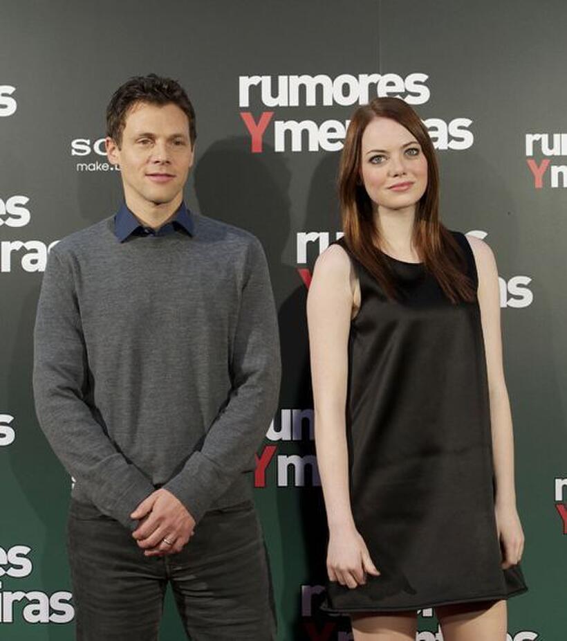 Will Gluck and Emma Stone at the photocall of "Easy A."