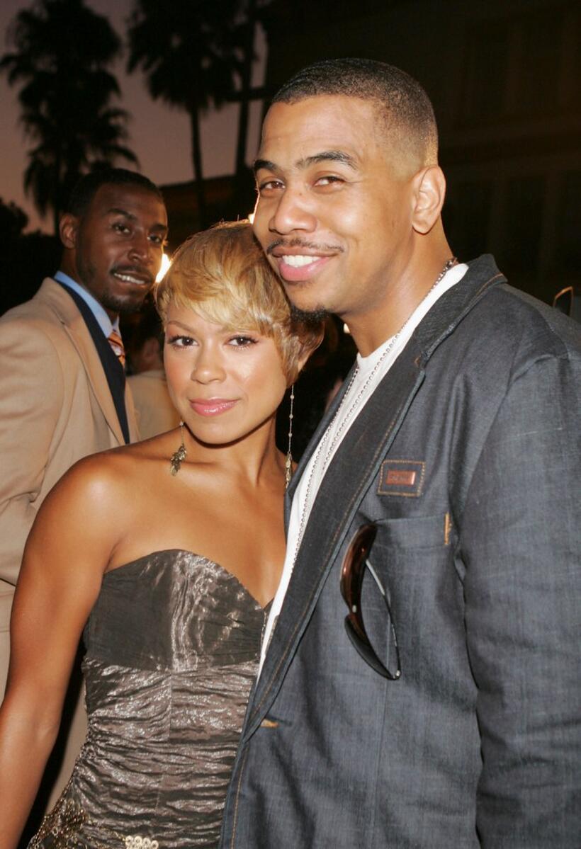 Toni Trucks and Omar Gooding at the premiere of "Weeds" and "Barbershop."