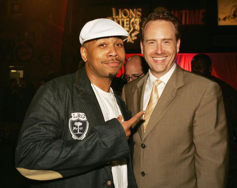 Omar Gooding and Showtime's President of Entertainment Robert Greenblatt at the after party of the premiere of "Weeds" and "Barbershop."