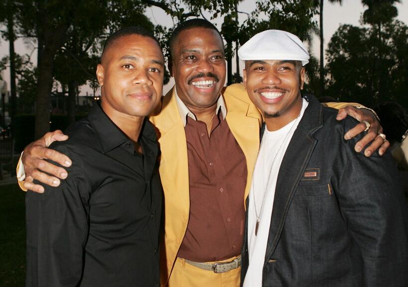 Cube Gooding Jr, Cuba Gooding and Omar Gooding at the premiere of "Weeds" and "Barbershop."