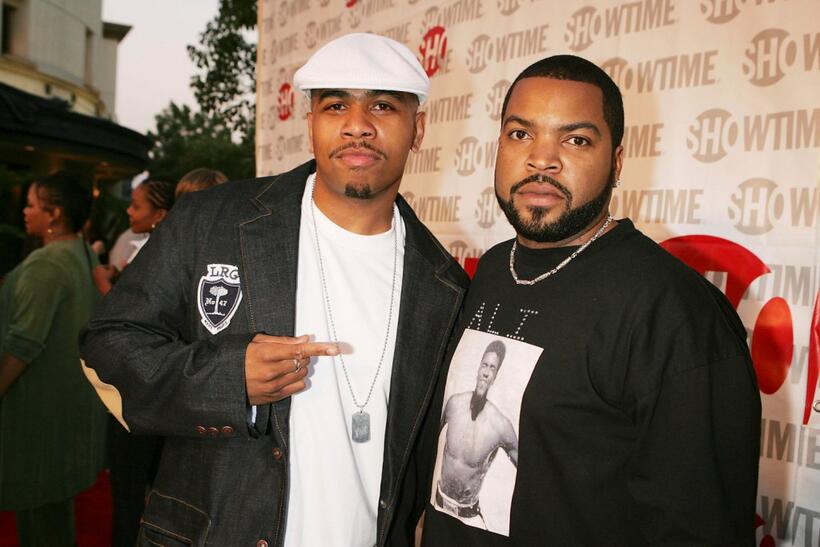 Omar Gooding and Executive Producer Ice Cube at the premiere of "Weeds" and "Barbershop."
