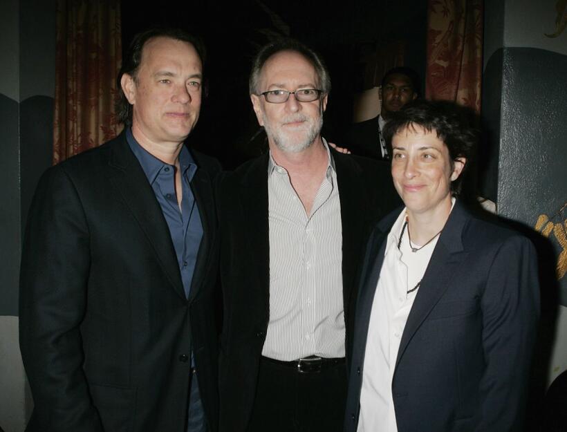 Tom Hanks, Gary Goetzman and Carolyn Strauss at the premiere of "Big Love."