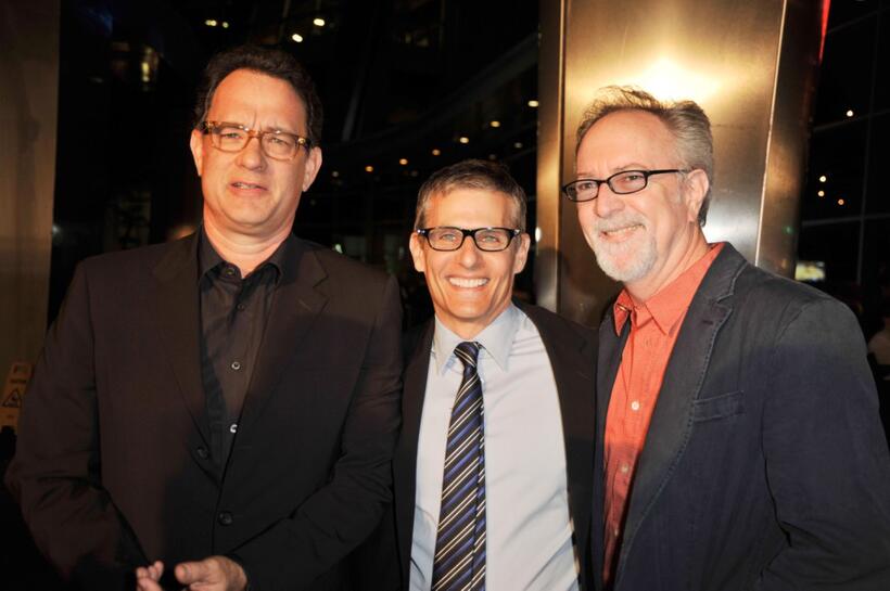 Producer Tom Hanks, Michael Lombardo and Gary Goetzman at the premiere of "Big Love" 3rd season.