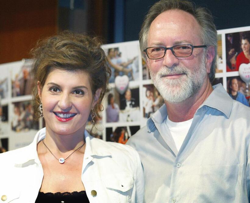 Nia Vardalos and Gary Goetzman at the press conference of "My Big Fat Greek Wedding."