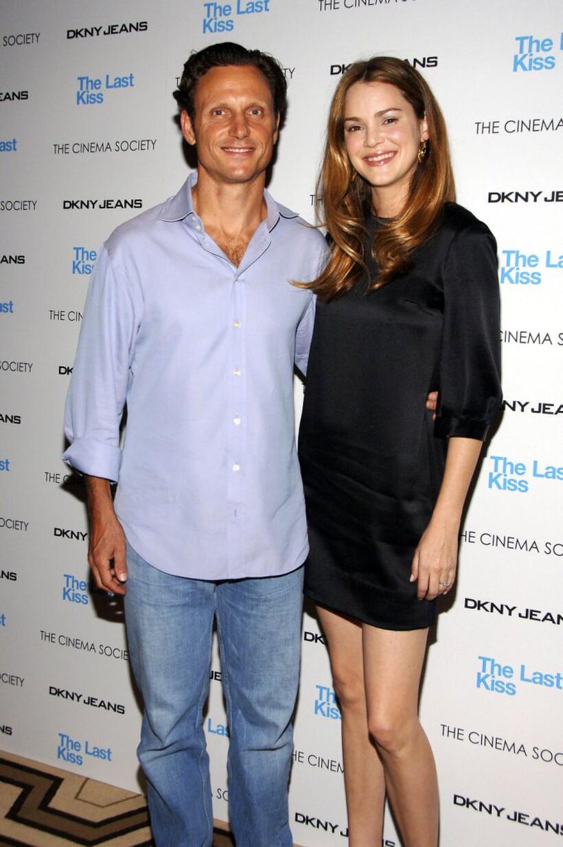 Tony Goldwyn and Jacinda Barrett at the Cinema Society and DKNY Jeans' screening of "The Last Kiss".