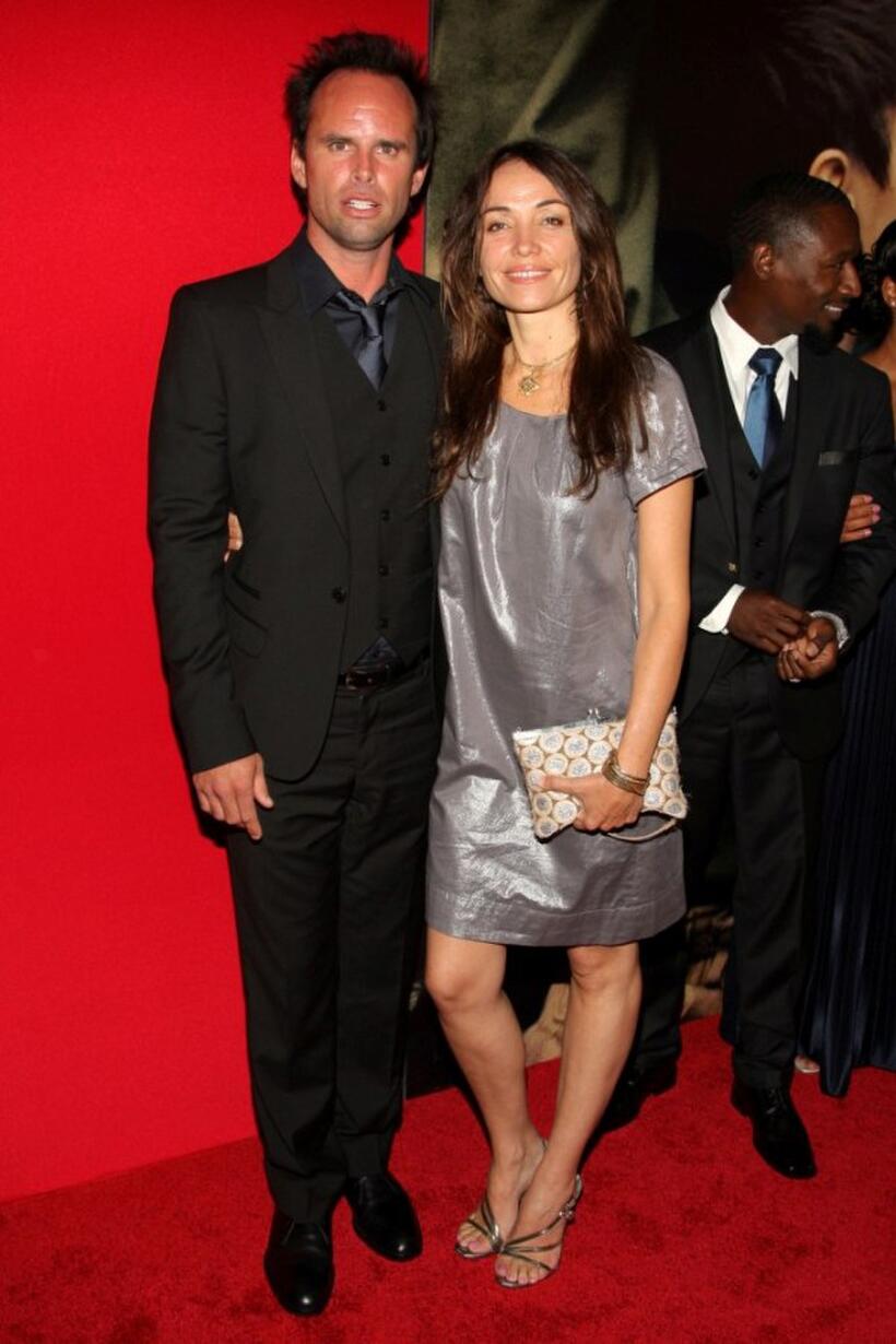 Walton Goggins and director Nadia Conners at the premiere of "Miracle at St. Anna."