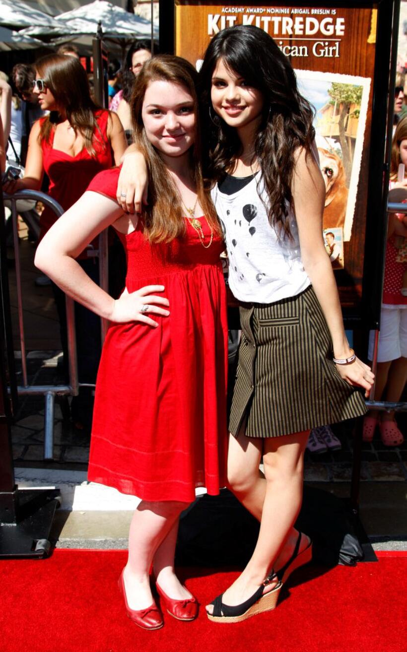 Jennifer Stone and Selena Gomez at the premiere of "Kit Kittredge: An American Girl."