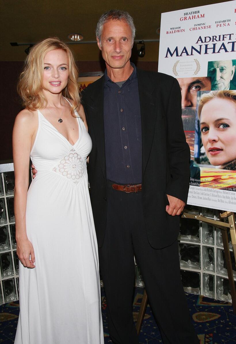 Heather Graham and Robert Baruc at the premiere of "Adrift in Manhattan" at Chelsea West Cinemas.
