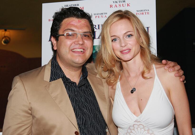 Heather Graham and Alfredo De Villa at the premiere of "Adrift in Manhattan" at Chelsea West Cinemas.