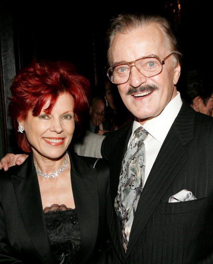 Robert Goulet and his wife Vera at the cocktail reception prior to a musical tribute to composer John Kander at the National Arts Club.