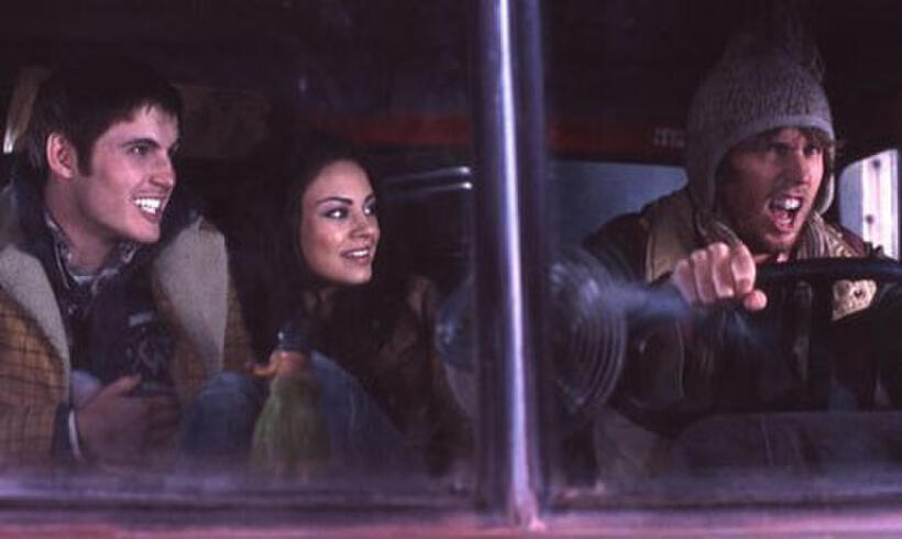 Ben Gourley, Mila Kunis and Jon Heder in "Moving McAllister."