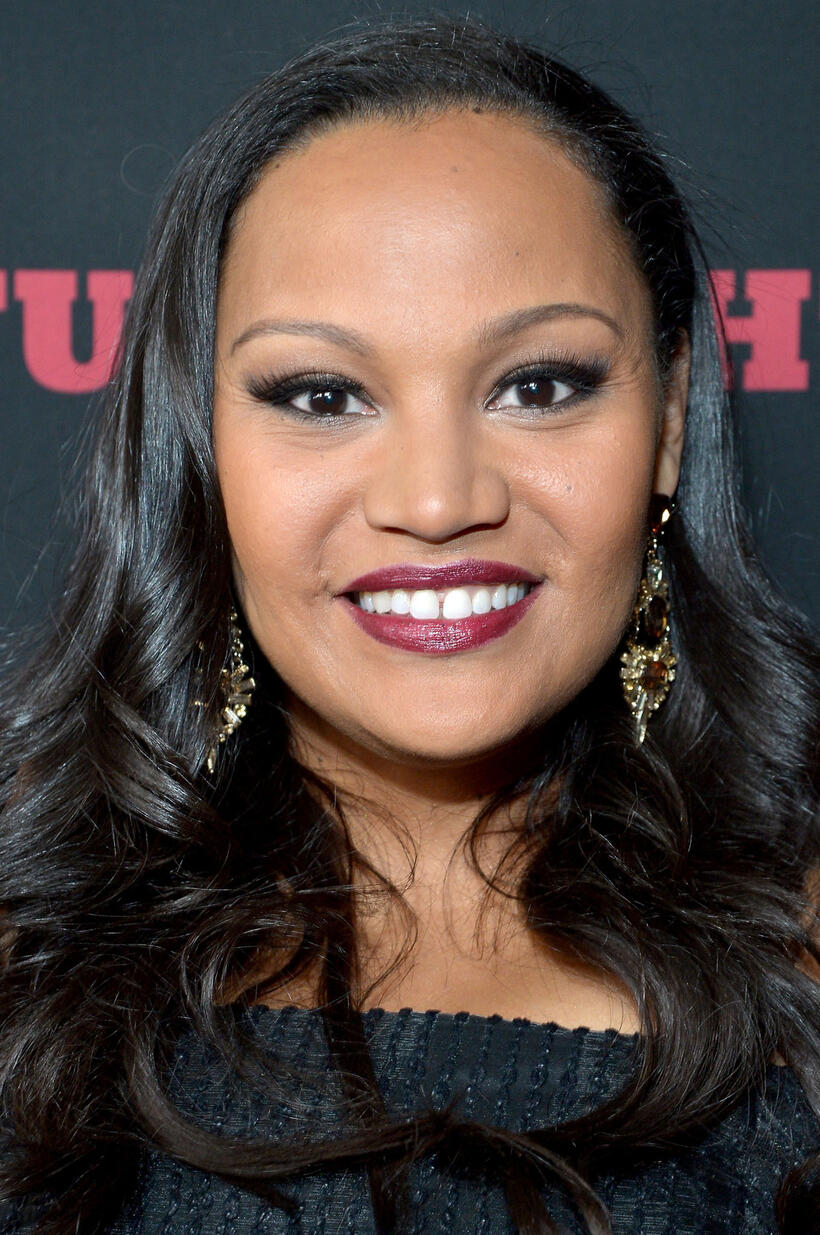 Dana Gourrier at the world premiere of "The Hateful Eight" in Hollywood.