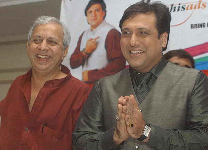 Director Raman Kumar and Govinda at the press conference of "Raja Bhaiya."