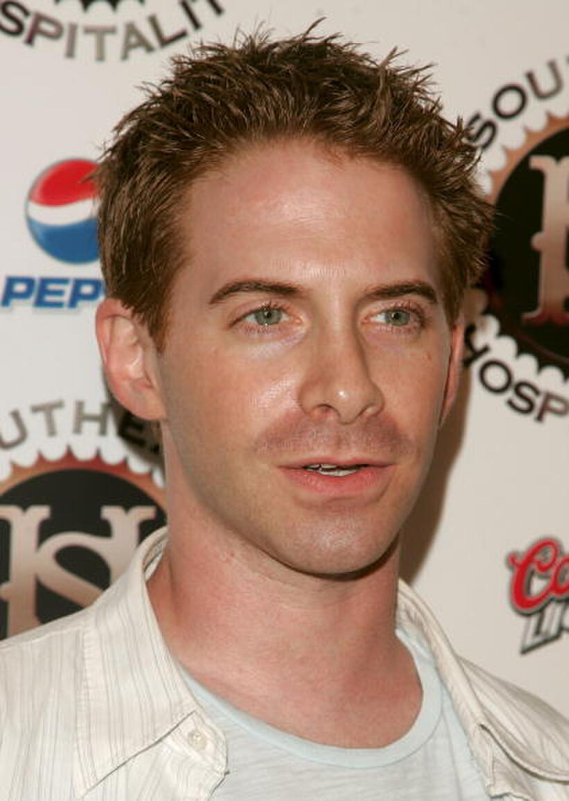 Seth Green at the grand opening of the new restaraunt Southern Hospitality.