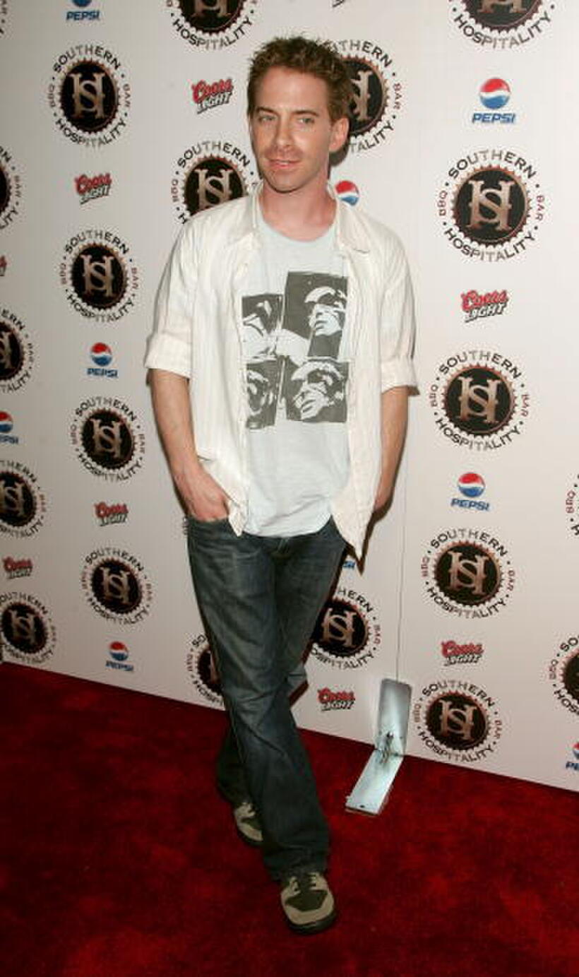 Seth Green at the grand opening of the new restaraunt Southern Hospitality.