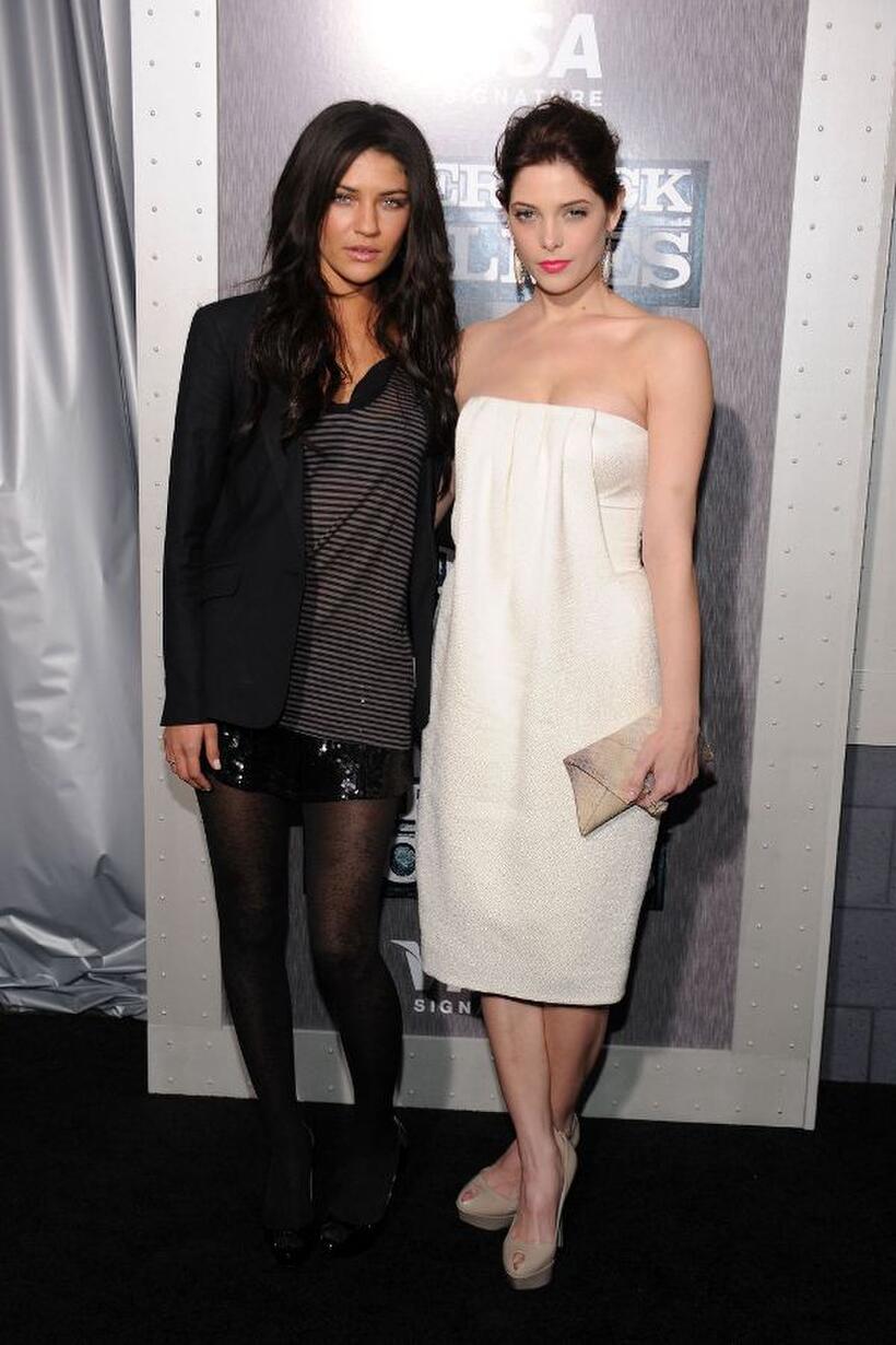 Jessica Szohr and Ashley Greene at the premiere of "Sherlock Holmes."
