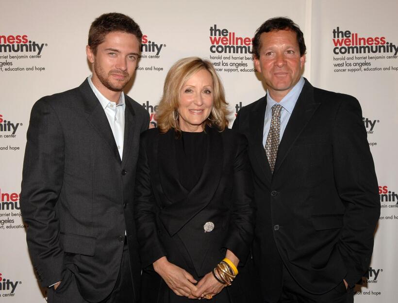 Steve Guttenberg, Topher Grace and Laura Ziskin at the "Tribute to the Human Spirit" awards gala.