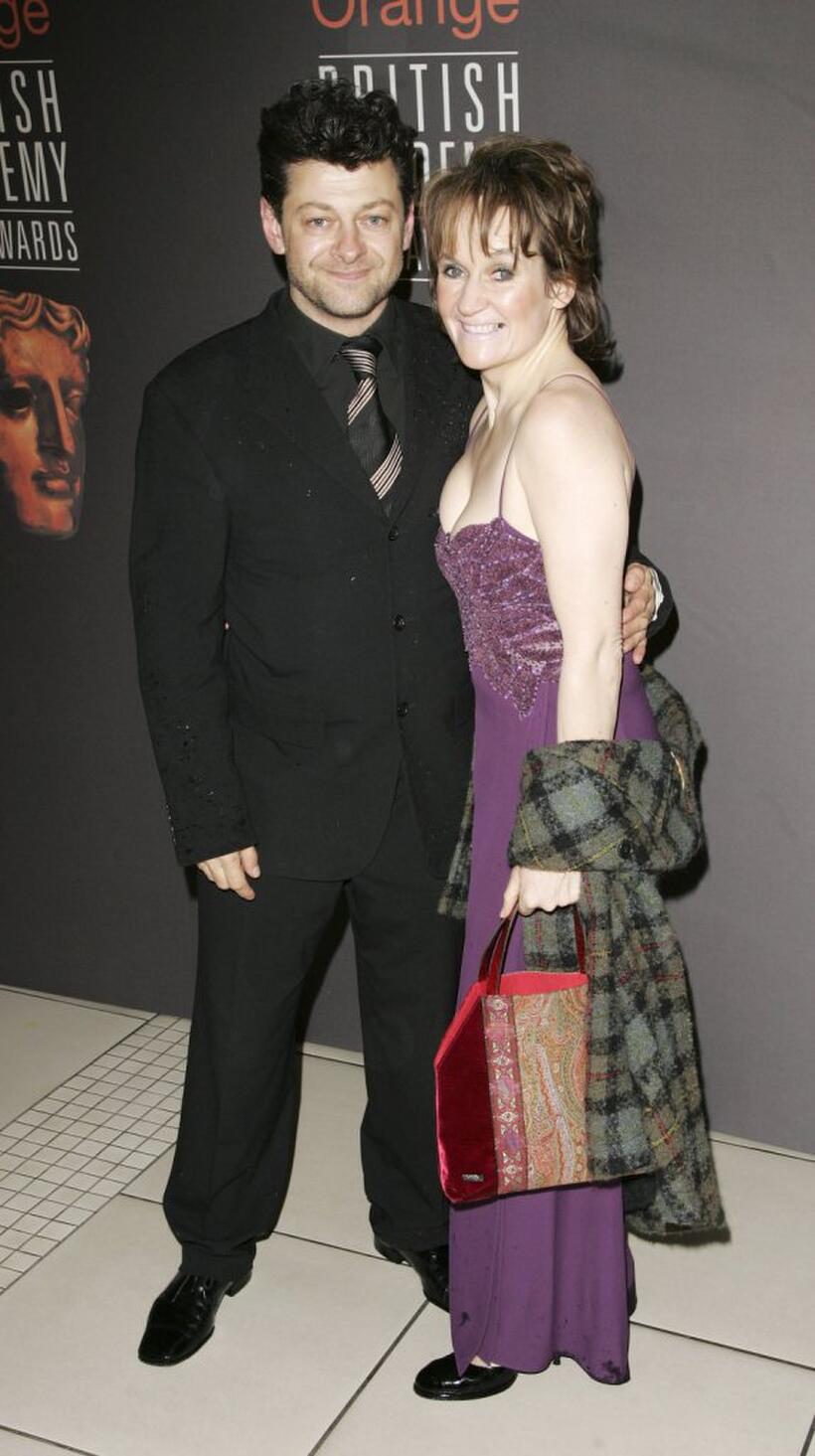 Andy Serkis and his wife Lorraine Ashbourne at the Orange British Academy Film Awards (BAFTAs).