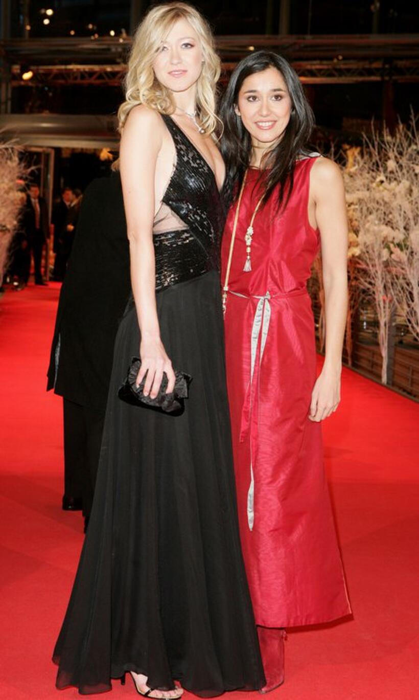 Siobhan Hewlett and Dorka Gryllus at the premiere of "Irina Palm" during the 57th Berlin International Film Festival.