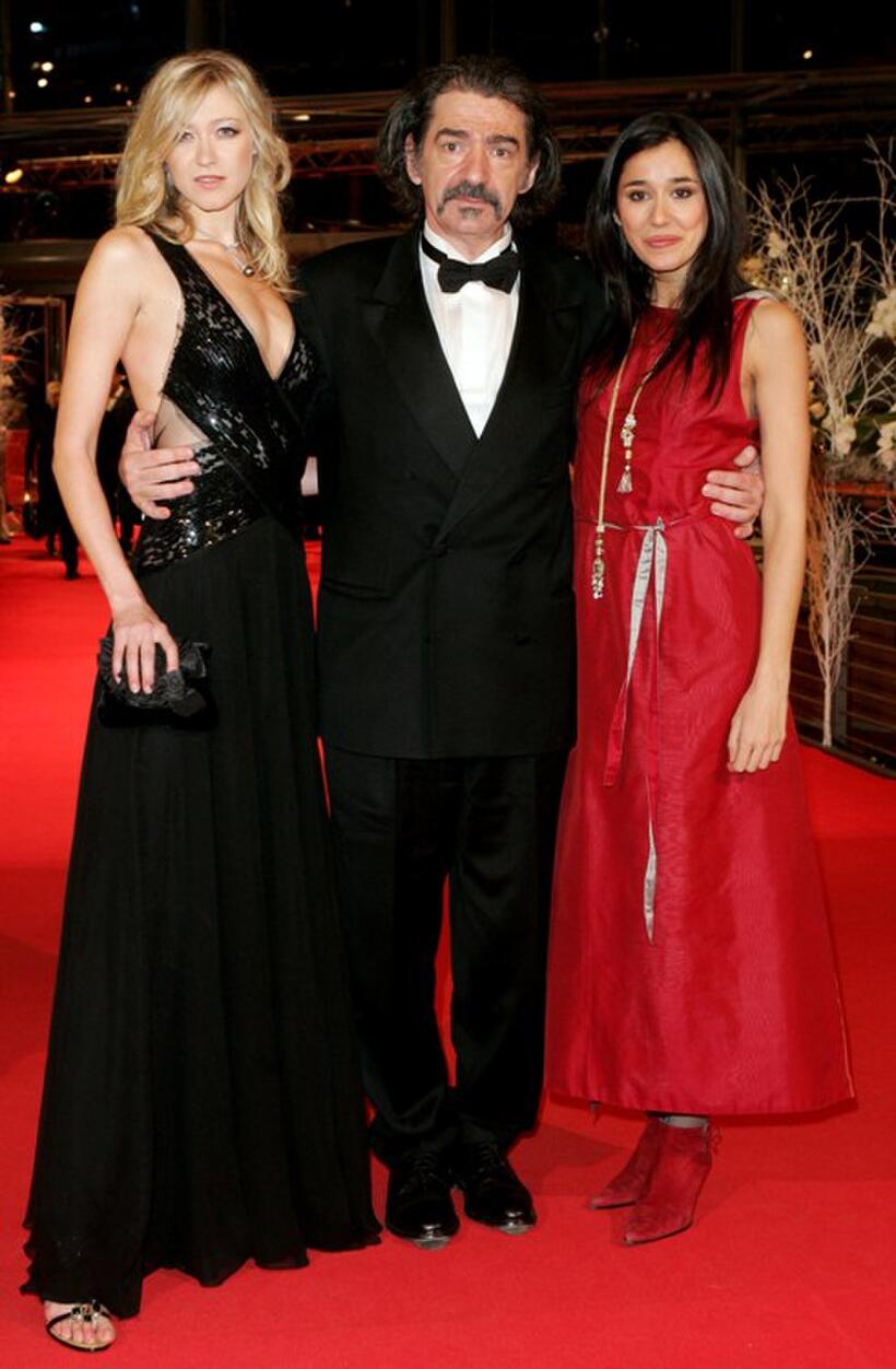 Siobhan Hewlett, Miki Manojlovic and Dorka Gryllus at the premiere of "Irina Palm" during the 57th Berlin International Film Festival.