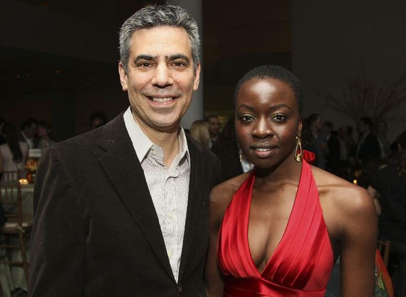 Michael London and Danai Gurira at the after party of the New York premiere of "The Visitor."