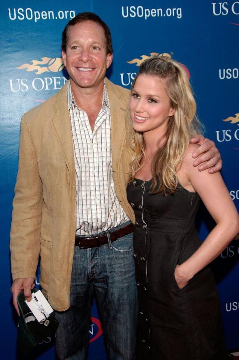 Steve Guttenberg and Anna Gilligan at the Buzz Party before the U.S. Open women's singles final.