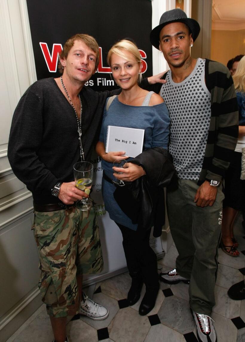Leo Gregory, Beatrice Rosen and Michael Harvey at the Welsh Pavillion Party during the 61st International Cannes Film Festival.