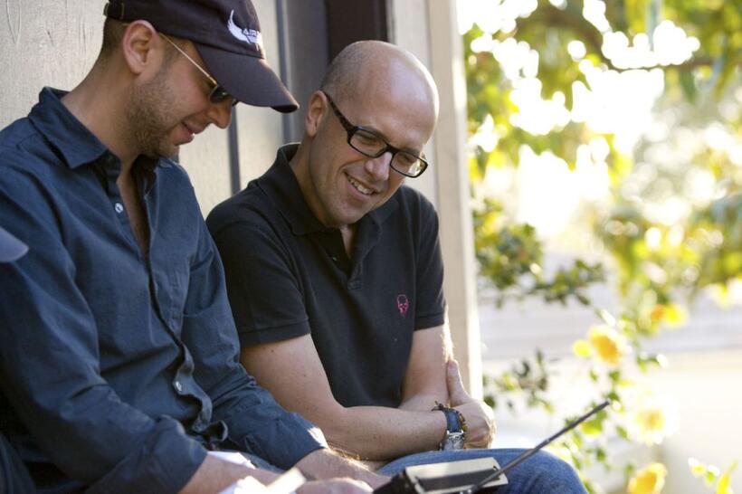 Director/Screenwriter/Producer John Hamburg and Producer Donald De Line on the set of "I Love You, Man."