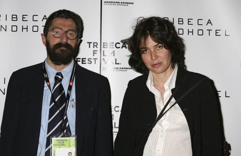 Producer Giovanni DiPasquale and Sabina Guzzanti at the press conference of "Viva Zapetero" during the 5th Annual Tribeca Film Festival.