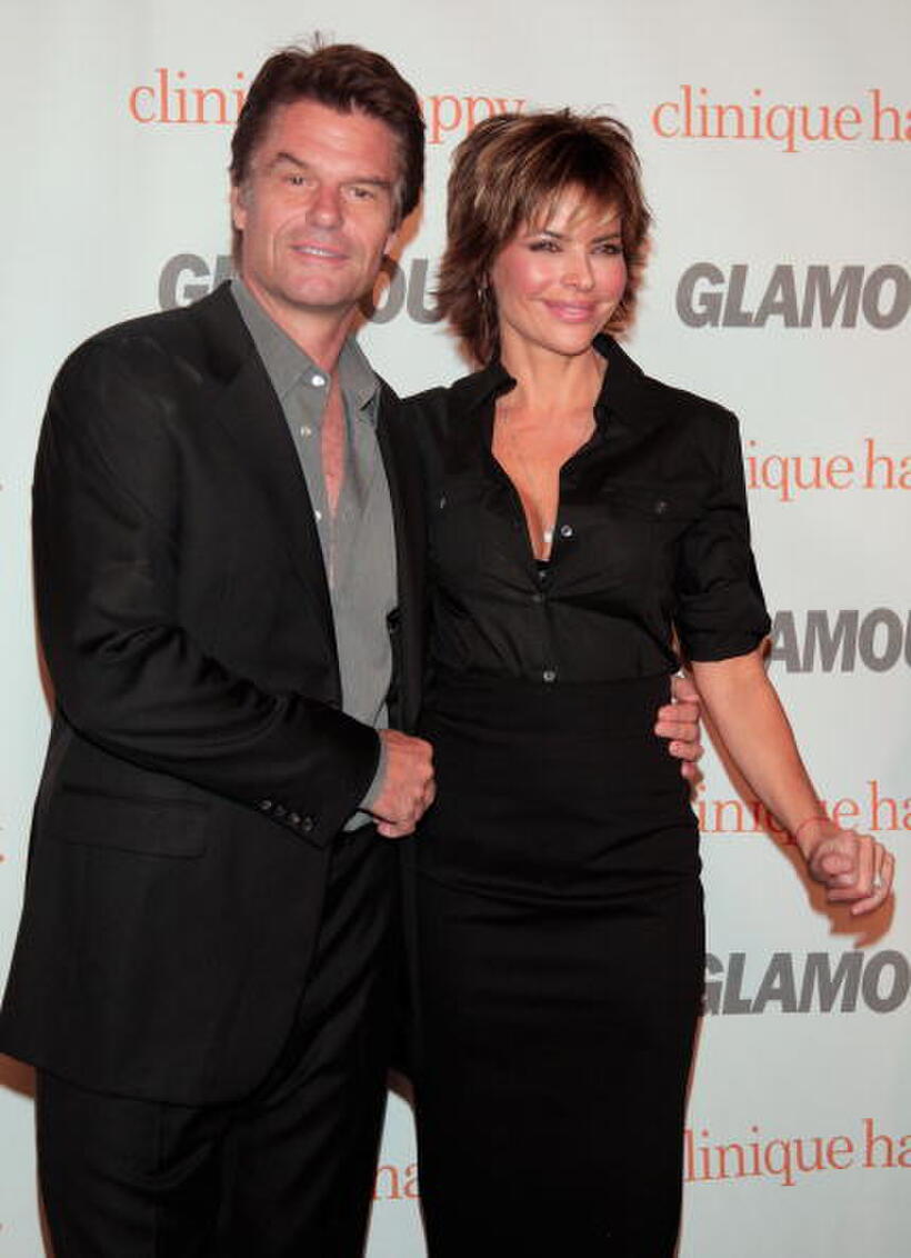 Harry Hamlin and Lisa Rinna at the Glamour Reel Moments party.