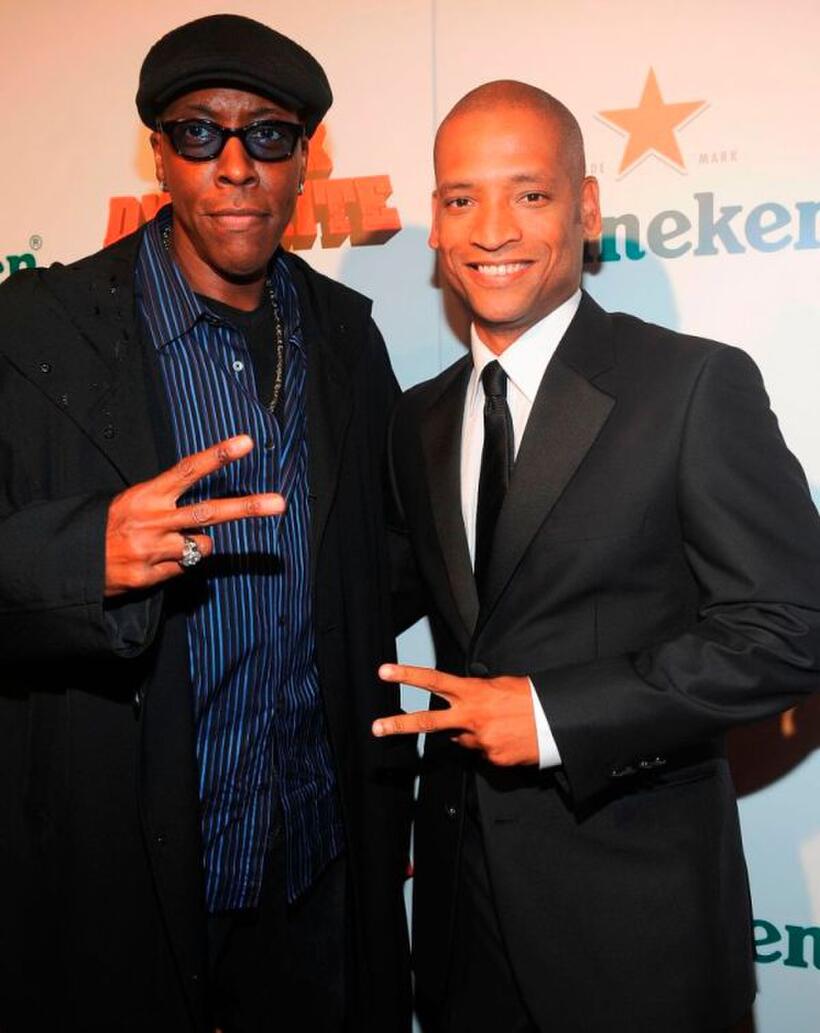 Arsenio Hall and Scott Sanders at the Los Angeles premiere of "Black Dynamite."