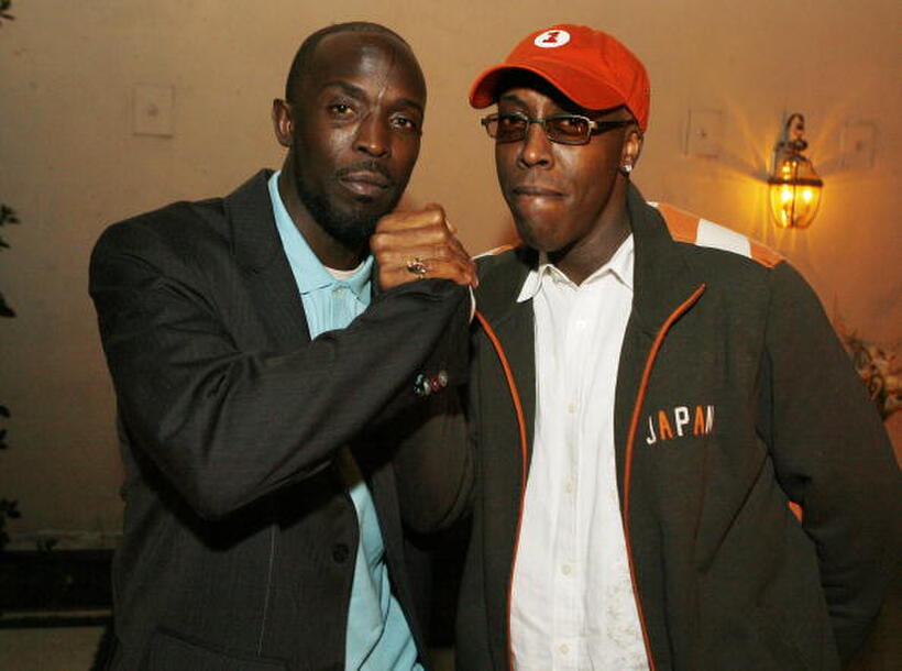 Arsenio Hall and Michael Kenneth Williams at the afterparty for the premiere of "I Think I Love My Wife".