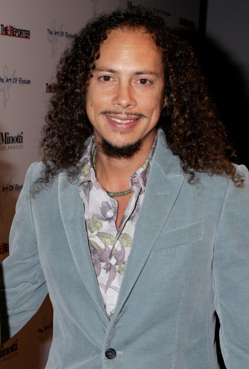 Kirk Hammett at the West Coast opening of works by artist Russell Young entitled "fame, shame and the realm of possibility."