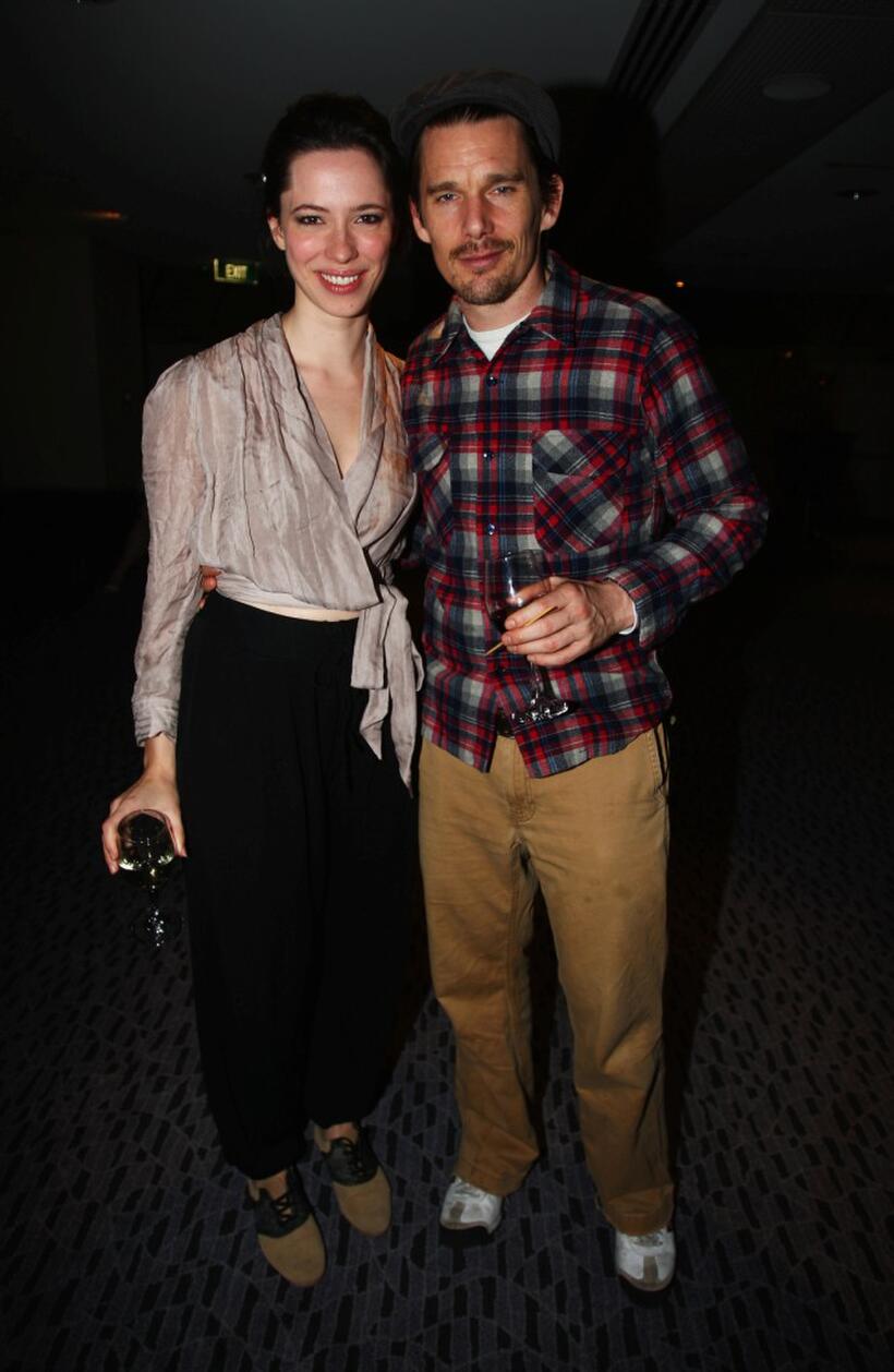 Rebecca Hall and Ethan Hawke at the Cherry Orchard after party.