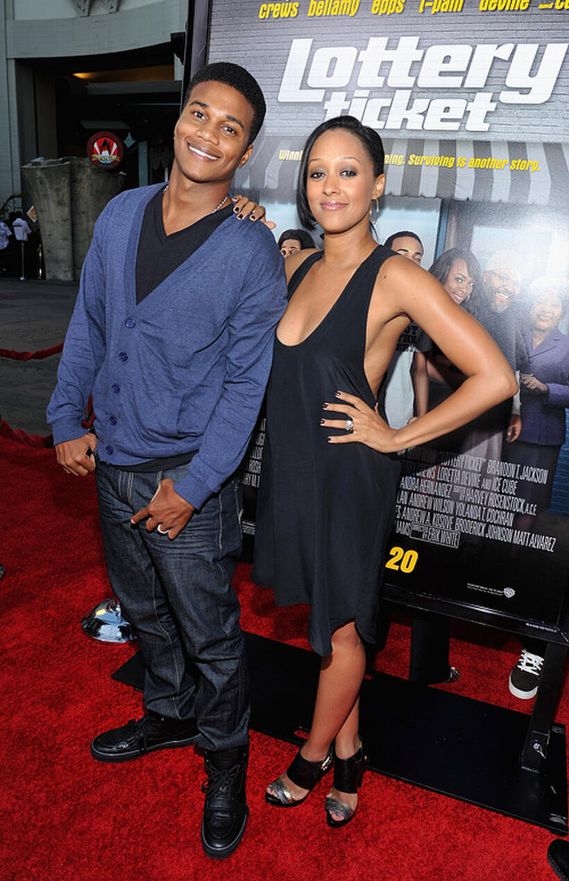 Cory C. Hardrict and Tia Mowry at the California premiere of "Lottery Ticket."