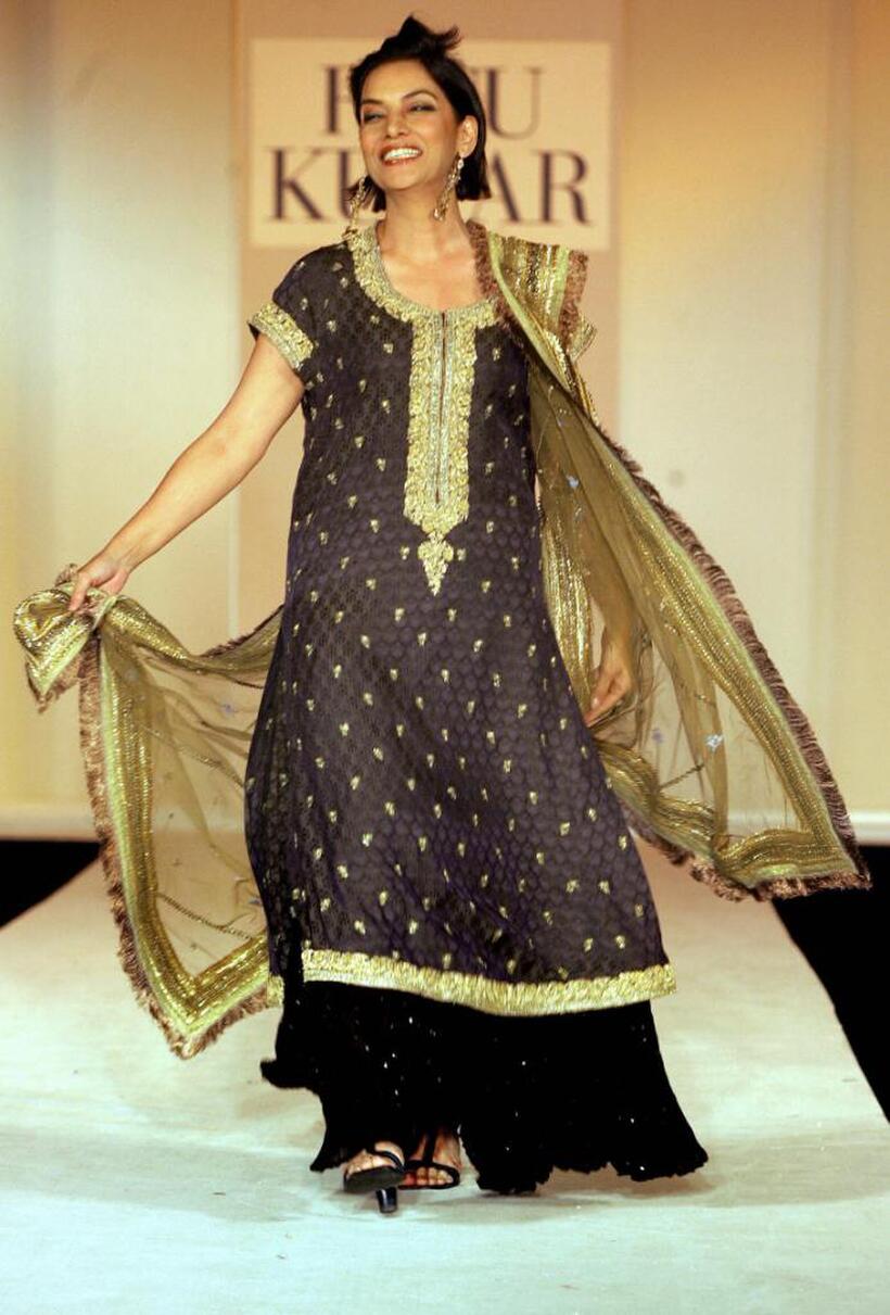 Shabana Azmi at the fashion show presents Winter-Spring 2005-06 collection.