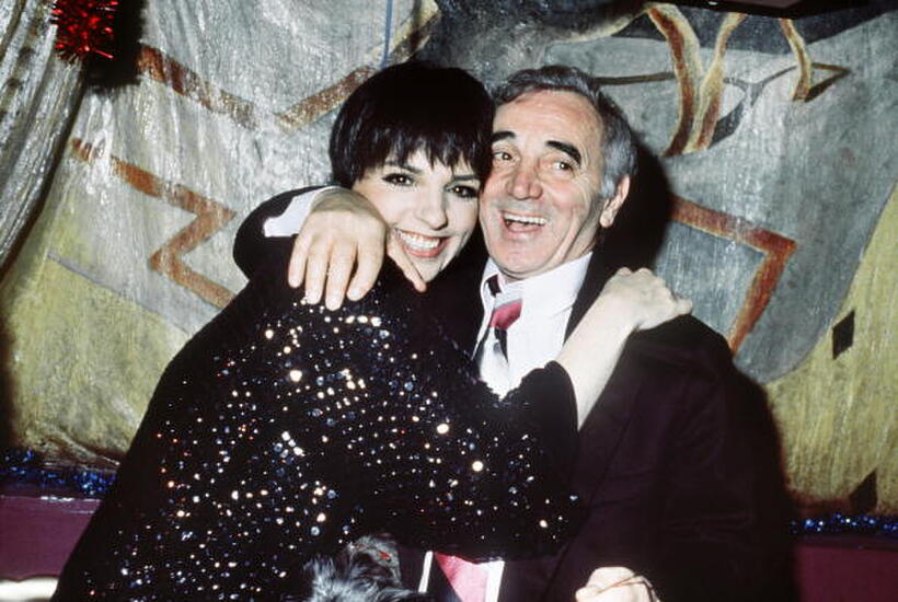 Liza Minnelli and Charles Aznavour at the New Year Eve celebration.