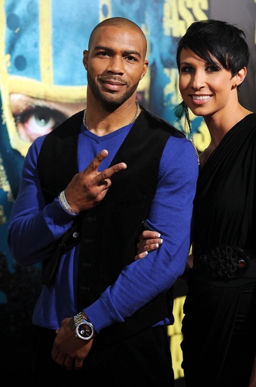Omari Hardwick and Guest at the premiere of "Kick-Ass."