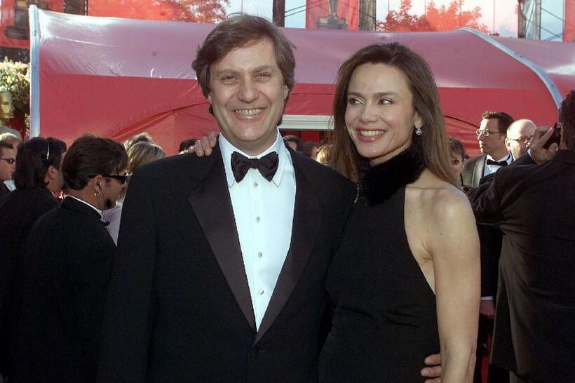 Lasse Hallstrom and Lena Olin at the Academy Awards in Los Angeles.