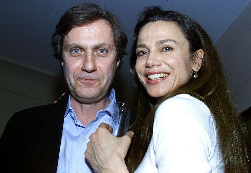 Lasse Hallstrom and Lena Olin at the Swedish Consul General's house in Los Angeles.