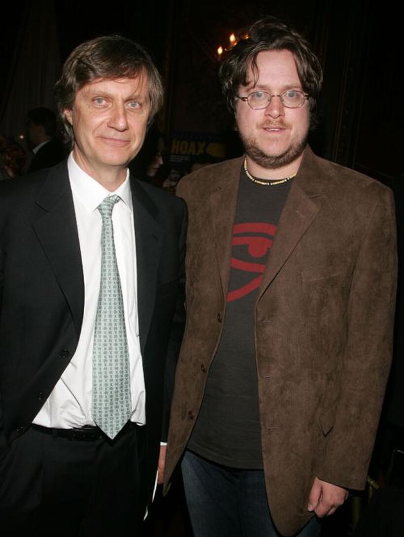 Lasse Hallstrom and Screenwriter William Wheeler at the after party of the premiere of "The Hoax."