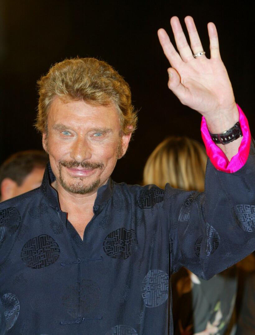 Johnny Hallyday at the screening of "L'homme du train" during the 59th Venice Film Festival.
