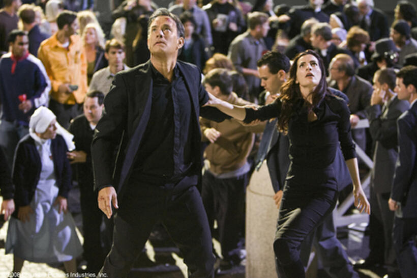 Tom Hanks as Robert Langdon and Ayelet Zurer as Vittoria in "Angels & Demons."