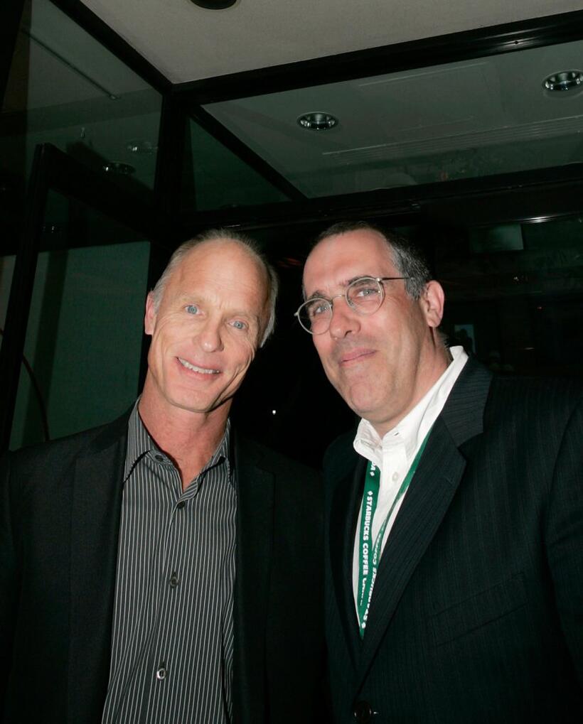 Ed Harris and Bill Hornberg at the cocktail party of "Copying Beethoven".