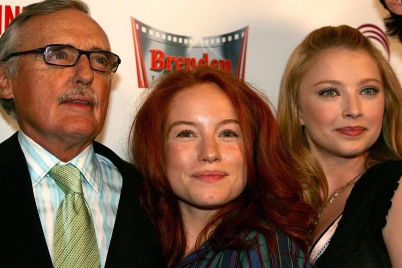 Dennis Hopper, Maria Thayer and Elisabeth Harnois at the opening of "Strangers With Candy."