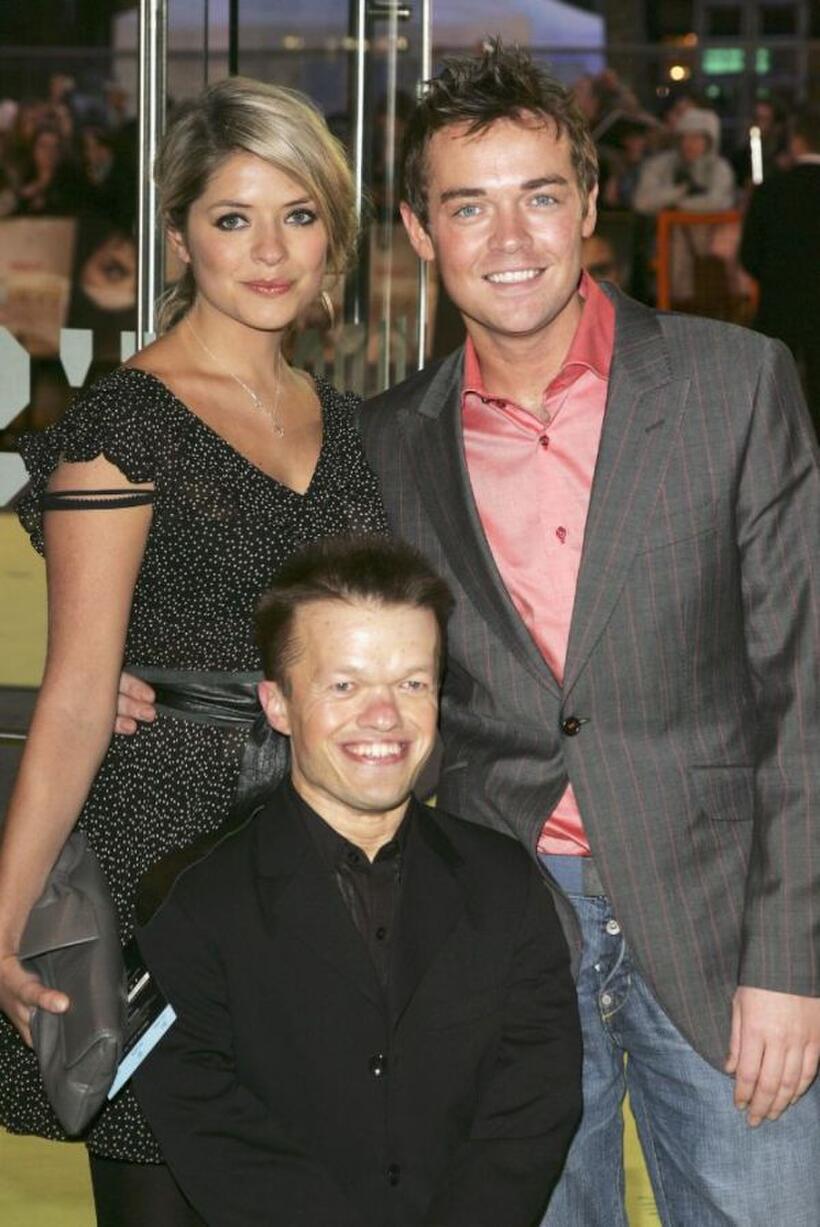 Holly Willoughby, Raymond Griffiths and Stephen Mulhern at the world premiere of "Alien Autopsy."