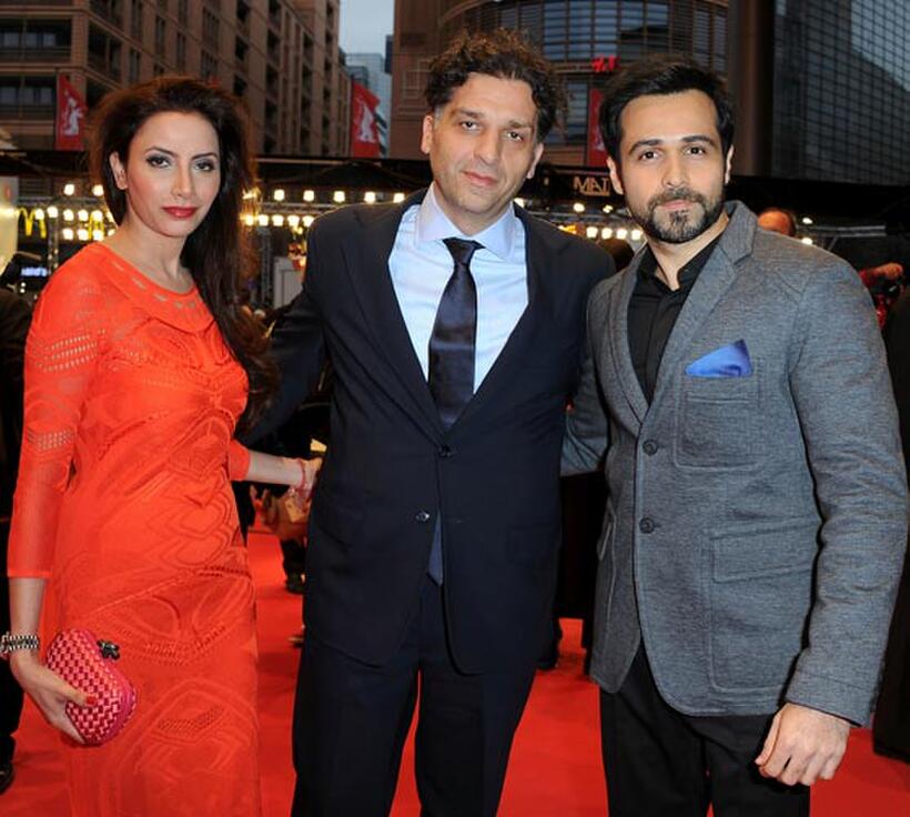 Prashita Chaudhary, Danis Tanovic and Emraan Hashmi at the premiere of "Dark Blood" during the 63rd Berlinale International Film Festival.